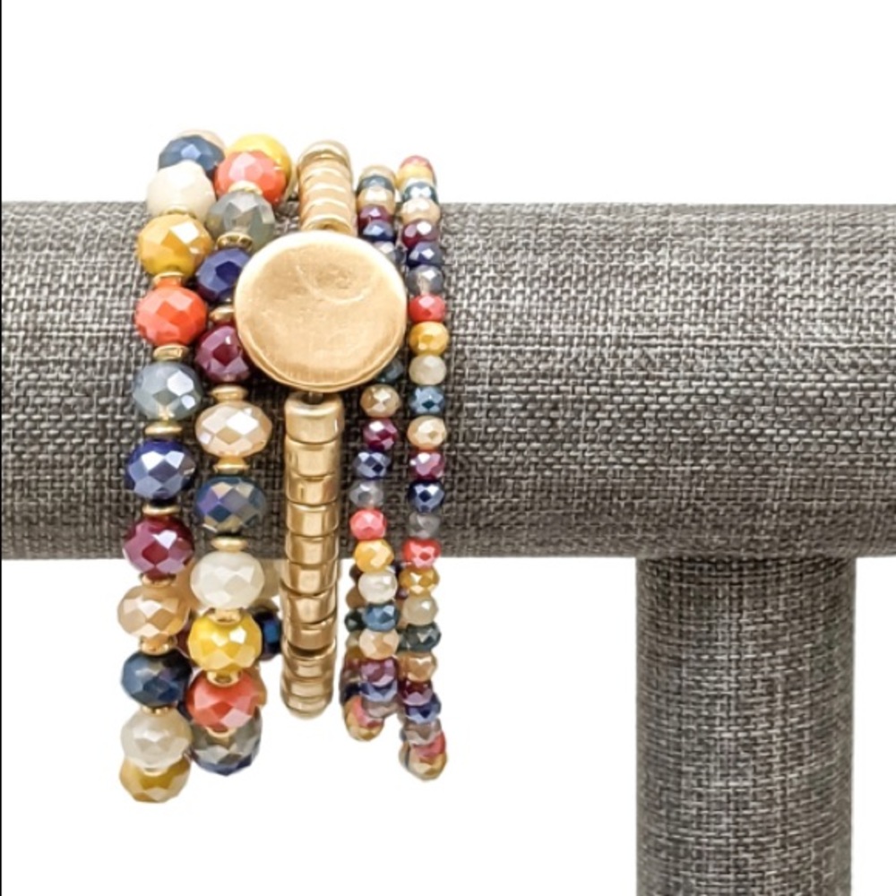 Breann Set of 5 Stretchy Bracelets - Picture 3 of 3